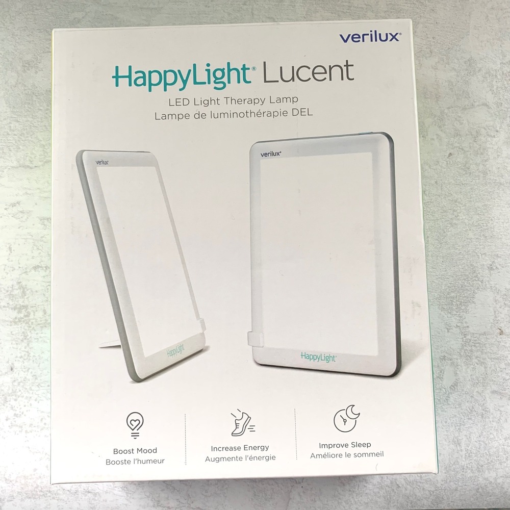 Verilux VT22 HappyLight Lucent LED Light Therapy Lamp White 10000 Lux UV-Free‎